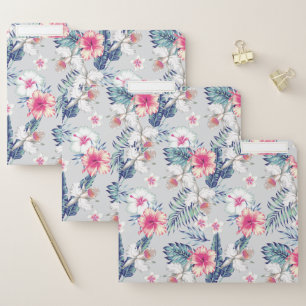 Tropical Orchid Floral Pattern File Folder
