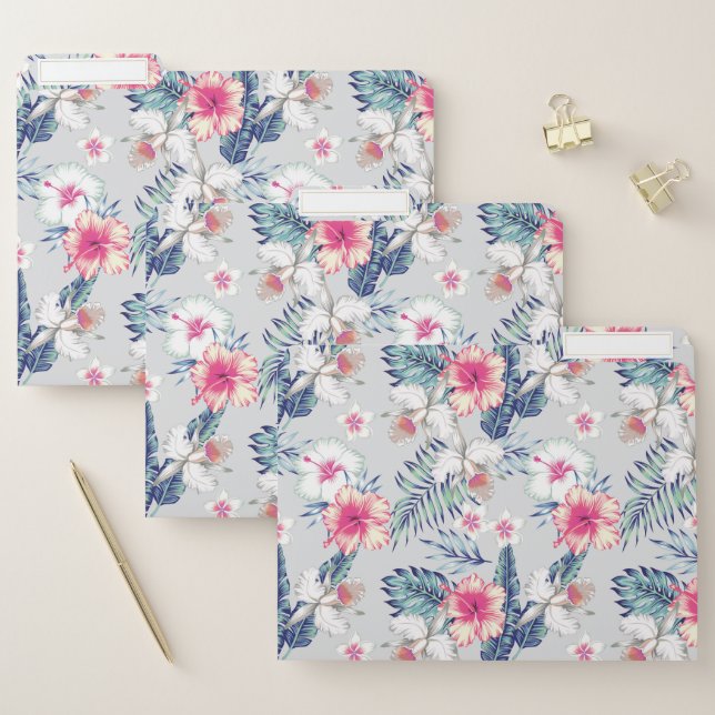 Tropical Orchid Floral Pattern File Folder (Set)