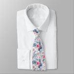 Tropical Orchid Floral Pattern Neck Tie