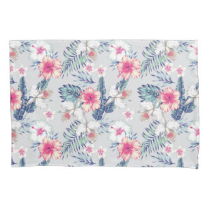 Tropical Orchid Floral Pattern Pillow Case