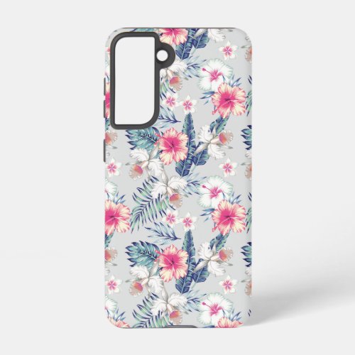 Tropical Orchid Floral Pattern Samsung Galaxy S21 Case