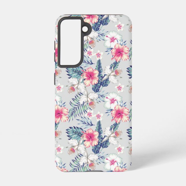 Tropical Orchid Floral Pattern Samsung Galaxy Case (Back)