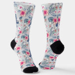 Tropical Orchid Floral Pattern Socks