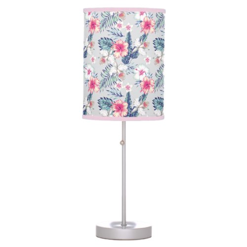 Tropical Orchid Floral Pattern Table Lamp