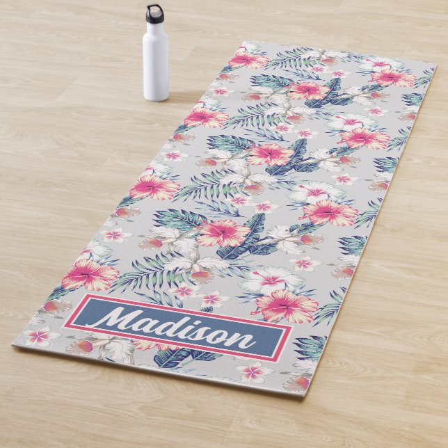Tropical Orchid Floral Pattern Yoga Mat (In Situ)