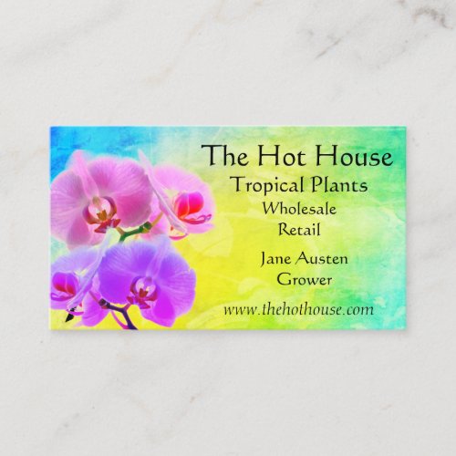 Tropical Orchid Flowers Florist Nursery Business Card