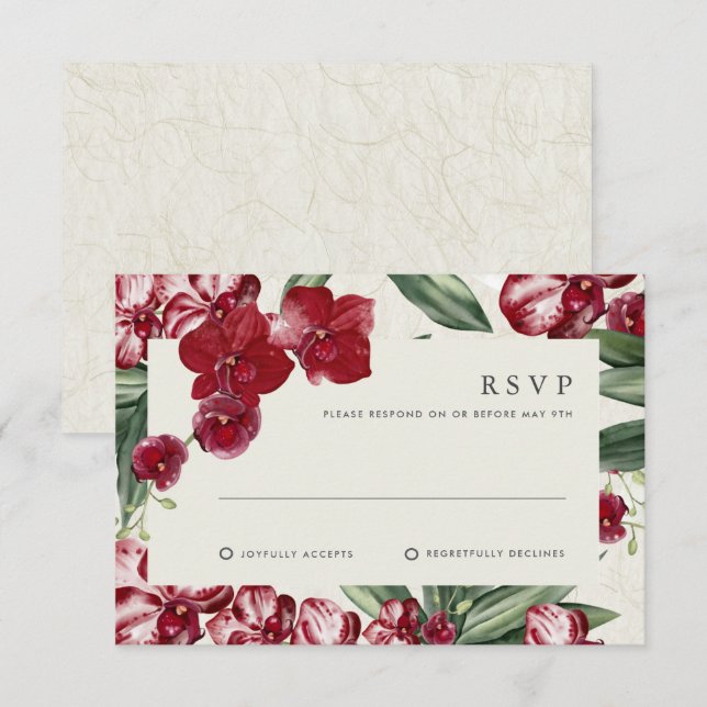 Tropical Orchid Hawaiian Island Wedding Invitation (Front/Back)