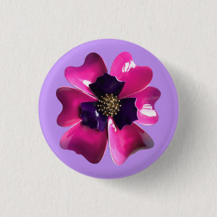 Tropical Orchid MOD Hippie Hawaii Wedding Flower Button