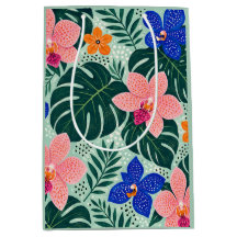 Tropical Orchid & Monstera Floral Pattern