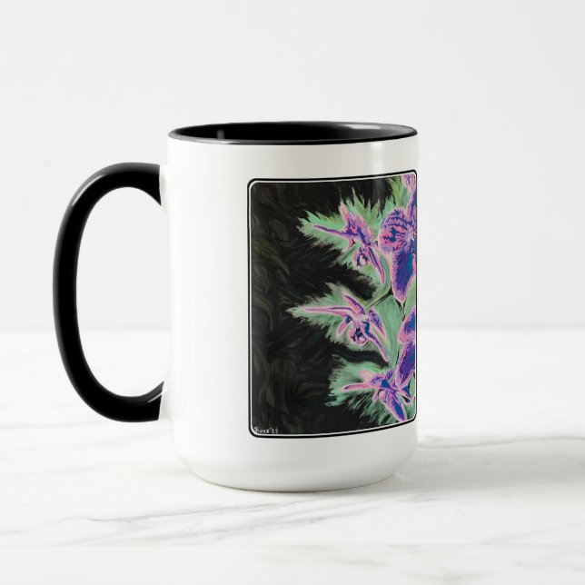 'Tropical Orchid' Painting on a  Mug (Left)