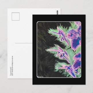 'Tropical Orchid' Painting on a Postcard