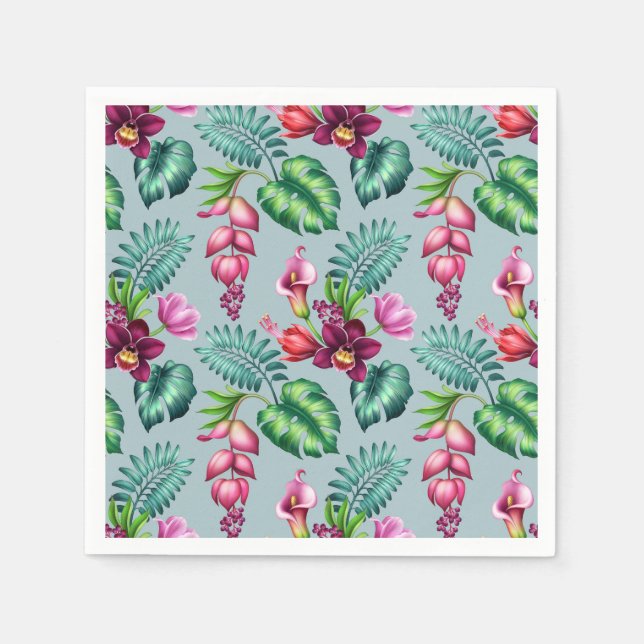 Tropical Orchid Paper Napkins (Front)