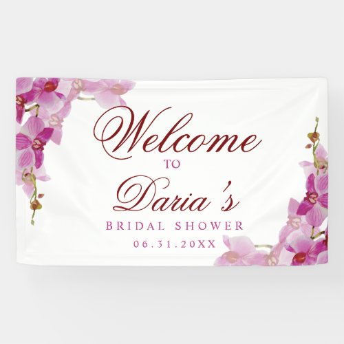 Tropical Orchid Photo Drop Tapestry Banner