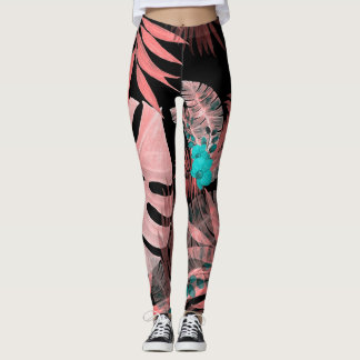 Tropical Orchid Watercolor Seamless Pattern Leggings