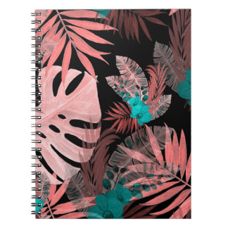 Tropical Orchid Watercolor Seamless Pattern Notebook