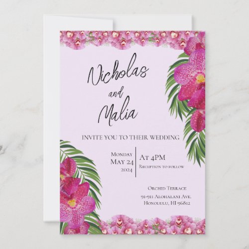 Tropical Orchid Wedding Invitation