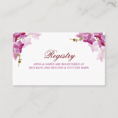 Tropical Orchid Wedding Registry Card