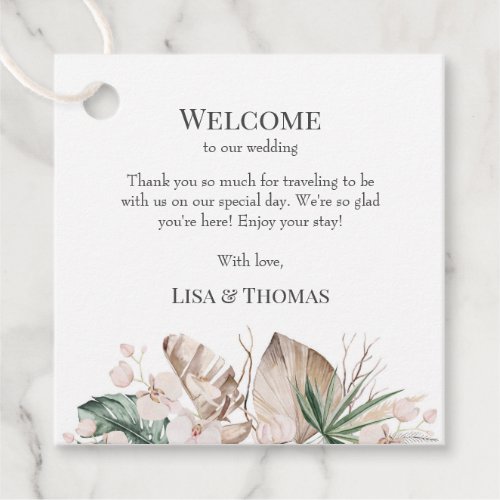 Tropical Orchid Wedding Welcome Gift Tag