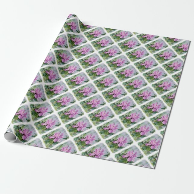TROPICAL ORCHID WRAPPING PAPER (Unrolled)