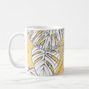 Tropical Orchids: Engraving Vintage Pattern Coffee Mug