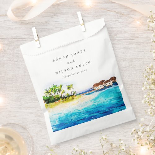 Tropical Overwater Villa Seascape Beach Wedding Favor Bag