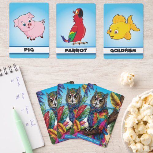 Tropical Owl Dreamscape Monogram Kids Match Game Matching Game Cards