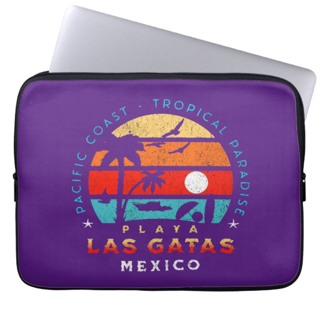 Tropical Pacific Paradise / Las Gatas Beach Mexico Laptop Sleeve (Front)