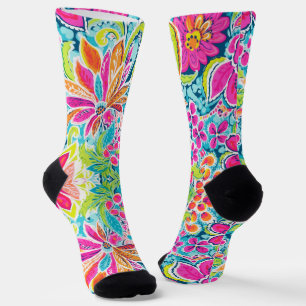 tropical paisley socks