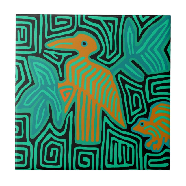 Tropical Pajaro Ceramic Tile (Front)