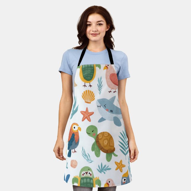 Tropical Palm All-Over Print Apron Gift (Worn)