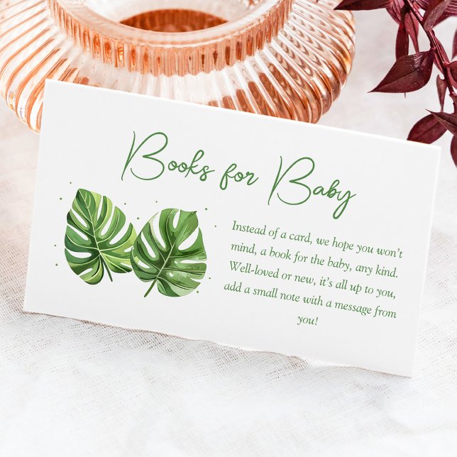 Tropical Palm Baby Shower Books for Baby Enclosure Card (Creator Uploaded)