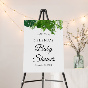 Tropical Palm Baby Shower Welcome Sign