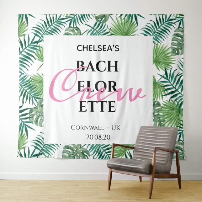 Tropical Palm Bachelorette Crew Party Backdrop (In Situ (Horizontal))