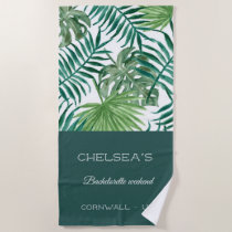 Tropical Palm Bachelorette Weekend Beach Towel