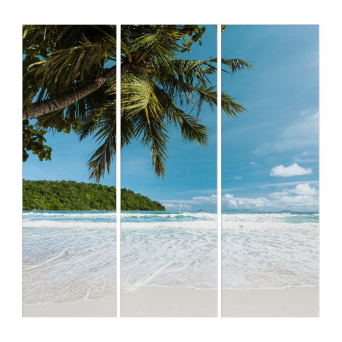 Tropical Palm Beach Acrylic Triptych