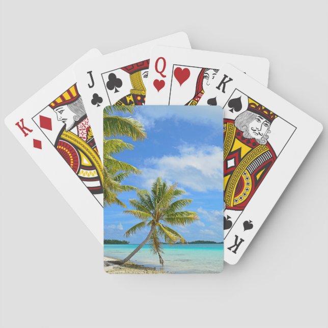 Tropical palm beach in the Pacific Poker Cards (Back)