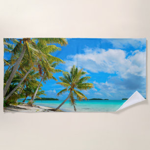 Tropical palm beach in the Pacific Towel