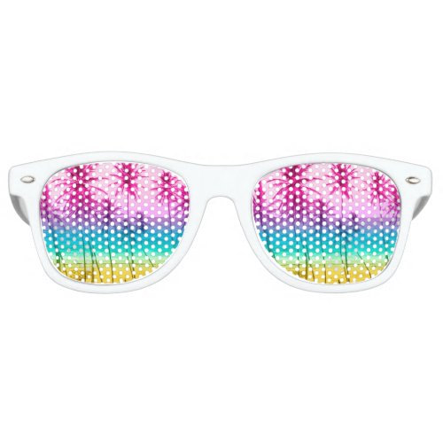 Tropical palm beach rainbow filter retro sunglasses