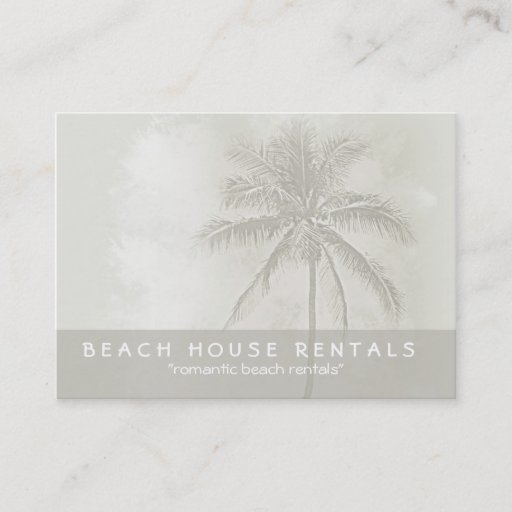 Customizable Tropical Palm Beach Rentals (chubby) Business Card