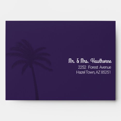 Tropical Palm Beach Retro Wedding RSVP Envelope