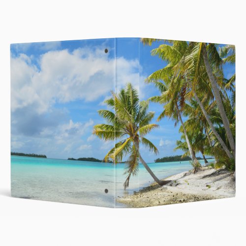 Tropical palm beach ring binder trees on front