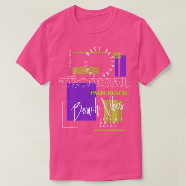 Tropical Palm Beach Vibes TShirt (Design Front)