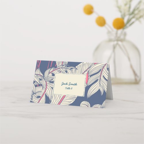 Tropical Palm Beach Wedding Table Place Card