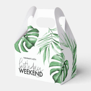 Tropical Palm Birthday Weekend Favor Box