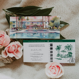 Tropical Palm Boarding Pass Bachelorette