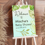 Tropical Palm Boy Baby Shower Welcome Sign at Zazzle