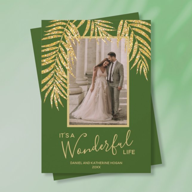 Tropical Palm Christmas Photo Holiday Card (Creator Uploaded)