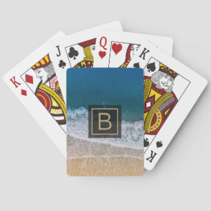 Tropical Palm Coast Florida Sandy Beach Typography Poker Cards