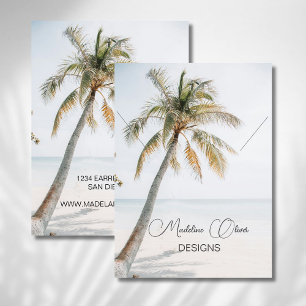 Tropical Palm Coastal Necklace Display Business Card