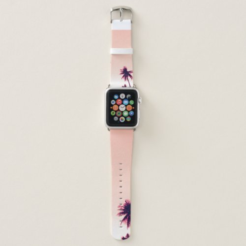 Tropical palm coconut trees on sunset sky nature b apple watch band